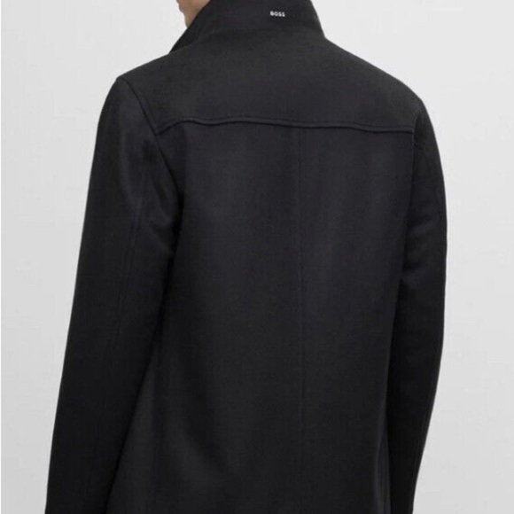 BOSS Hugo Boss Cashmere Wool Blend Men’s Navy Car coat Size US 38R - Picture 2 of 12